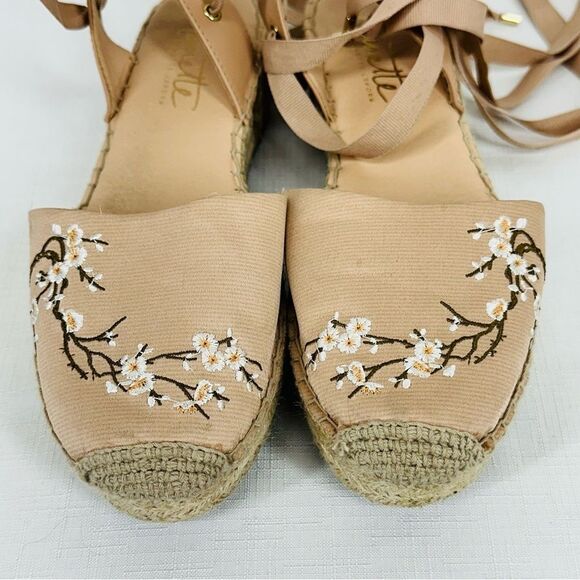 Nanette Lepore Size 8 Being Tie Ankle Ballet Esperdrilles Flats Shoes - Picture 3 of 15
